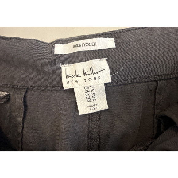 Nicole Miller Women's Belted Shorts Pockets Vintage Look Size 10 Gray NWT - Picture 8 of 10